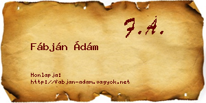 Fábján Ádám névjegykártya